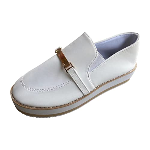 DuBiytlk OrthopäDische Schuhe Barfussschuhe Trachtenschuhe Damenschuhe Mode einfarbig Low-Top-Plattform-Plattform-Absatz-Slip-On Freizeitschuhe Brautschuhe Flach Brautschuhe Ivory Silberne (White, 41) DuBiytlk OrthopäDische Schuhe Barfussschuhe Trachtenschuhe Damenschuhe Mode einfarbig Low-Top-Plattform-Plattform-Absatz-Slip-On Freizeitschuhe Brautschuhe Flach Brautschuhe Ivory Silberne (White, 41) von DuBiytlk