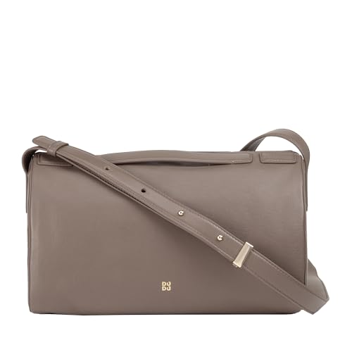 DUDU Borsa Bauletto a Tracolla da Donna in Pelle – Borsa Elegante, Grande e Spaziosa Con Tracolla Regolabile per Ogni Occasione Taupe von DuDu