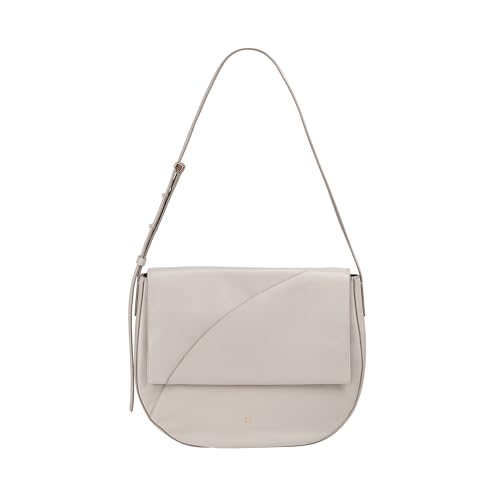 DUDU Borsa Donna Grande in Vera Pelle Con Patta Davanti, Borsa a Tracolla Regolabile e Chiusura a Patta Con Bottoni Magnetici – Elegante e Pratica per Ogni Occasione Perla von DuDu