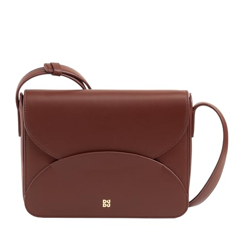 DUDU Umhängetasche für Damen aus Leder mit Klappenverschluss im Envelope-Stil – Kleine Elegante und Vielseitige Tasche mit Verstellbarem Schulterriemen, Perfekte Tasche für Jede Gelegenheit Schokolade von DuDu
