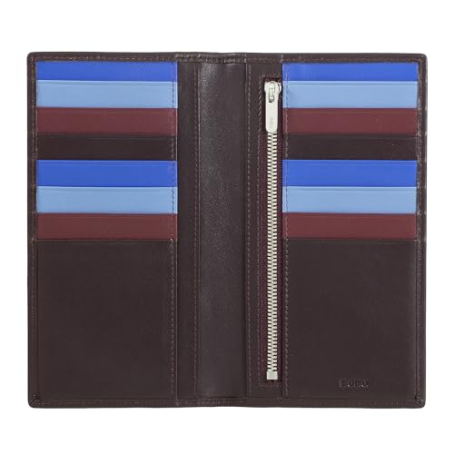 DUDU Brieftasche RFID-Schutz aus Leder bunt Gross mit 16 Karten-Fächern Dunkelburgundy von DuDu