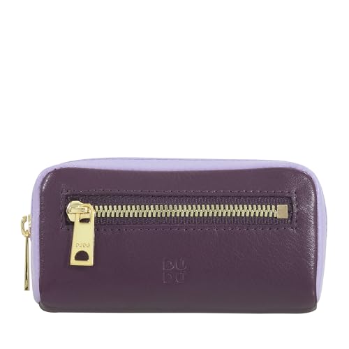 DUDU Bunte Unisex Schlüsseltasche in echtem Kalbsleder Deep Purple von DuDu