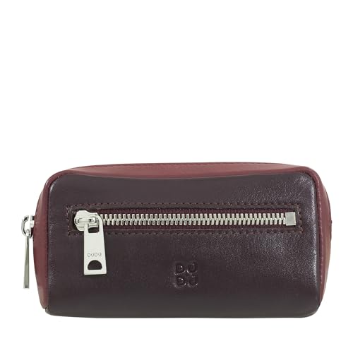 DUDU Bunte Unisex Schlüsseltasche in echtem Kalbsleder Dunkelburgundy von DuDu