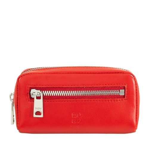 DUDU Bunte Unisex Schlüsseltasche in echtem Kalbsleder Flammenrot von DuDu