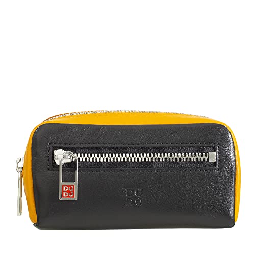 DUDU Bunte Unisex Schlüsseltasche in echtem Kalbsleder Schwarz von DuDu