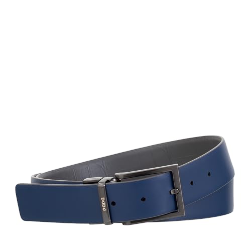 DUDU Cintura Reversibile Uomo in Pelle, Made in Italy, Regolabile e Con Fibbia Girevole, Pelle Con un Lato Stampato e un Lato Liscio Mehrfarbig1 von 110 cm von DuDu