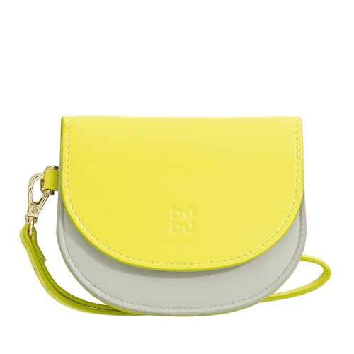 DUDU Damen-Portemonnaie aus Leder fürs Handgelenk, kleines fabiges Damen-Portemonnaie mit Münzfach, Banknoten- und Kartenfach, sowie Handschlaufe Citrus Yellow von DuDu