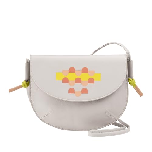 DUDU Damen Umhängetasche mit Echtleder Klappe, Kleine Umhängetasche mit Magnetknopf Klappe, Tasche Pearl Mosaic von DuDu