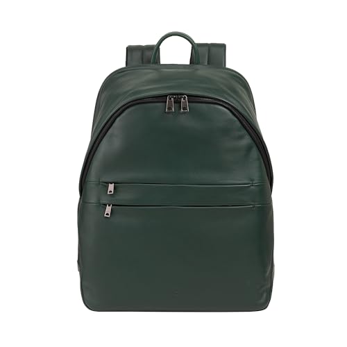 DUDU Damen- und Herren-Lederrucksack für PCs bis zu 15,6“ MacBook 16 Zoll, Reiserucksack 20 Liter, Rucksack für Arbeit und Büro mit elegantem essentiellem Design Mangrove von DuDu