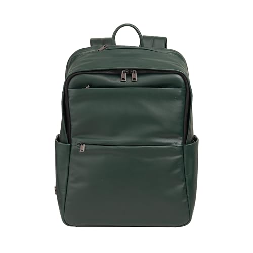 DUDU Damen- und Herren-Lederrucksack für PCs bis zu 15,6“ MacBook 16 Zoll, Reiserucksack 20 Liter, eleganter Multifach-Rucksack für Arbeit und Büro Mangrove von DuDu