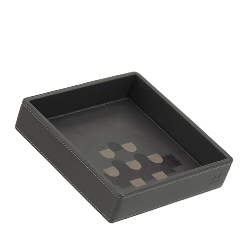 DUDU Design Farbiger Leder-Tschenleerer, 14x14cm, mit Geschenkbox Anthracite Mosaic von DuDu