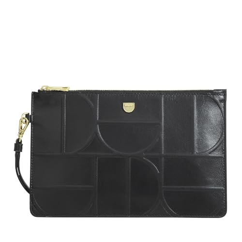 DUDU Grande Pochette Donna in Pelle Stampata da Polso, Pochette a Mano Con Laccetto – Elegante, Spaziosa e Pratica per Carte, Banconote e Monete Black_Nude von DuDu