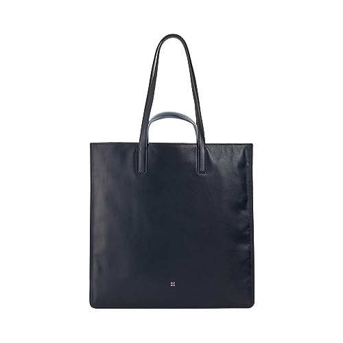 DUDU Große weiche Damentasche, farbige Leder Tote Einkaufstasche, doppelte Griffe, Elegante Umhängetasche, geräumige Handtasche Navy von DuDu