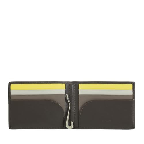 DUDU Herren-Geldbörse mit Geldscheinklammer, schmale kompakte Geldbörse mit RFID-Schutz, Kreditkartenfach und Reißverschluss auf der Rückseite Coffee Brown von DuDu