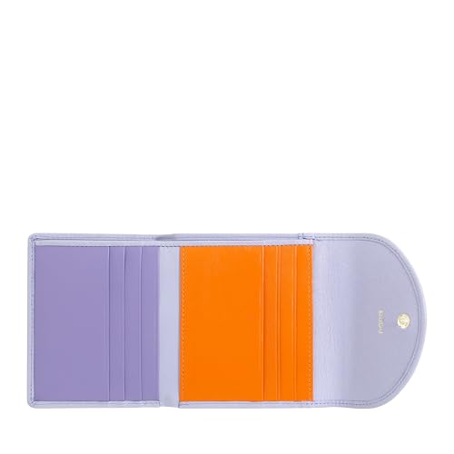 DUDU Kleine Damen Portemonnaie aus weichem Leder, Kartenfächer, Geldscheinfach, Münzfach hinten, RFID-Technologie Bunte Geldbörse mit Knopfverschluss Provence Lilac von DuDu
