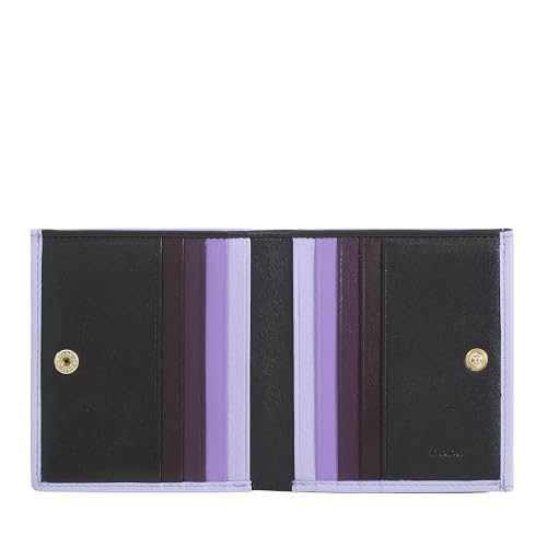 DUDU Mehrfarbiges Portemonnaie RFID in Leder mit Kartensteckfächer und Münzfach Black_Lavender DUDU Mehrfarbiges Portemonnaie RFID in Leder mit Kartensteckfächer und Münzfach Black_Lavender von DuDu