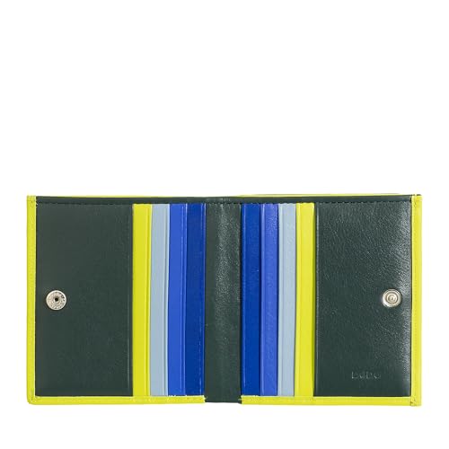 DUDU Mehrfarbiges Portemonnaie RFID in Leder mit Kartensteckfächer und Münzfach Mangrove von DuDu
