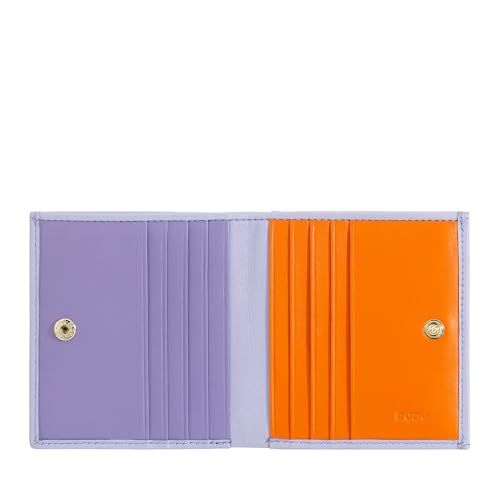 DUDU Mehrfarbiges Portemonnaie RFID in Leder mit Kartensteckfächer und Münzfach Provence Lilac von DuDu