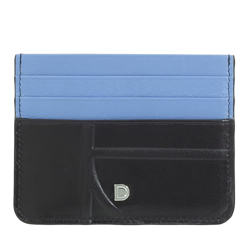 DUDU Porta Carte di Credito in Pelle Stampata, Portacarte Sottile Compatto e Tascabile – Leggero, Elegante e Funzionale, Perfetto per Tasca o Borsa Black_Pastel Blue von DuDu