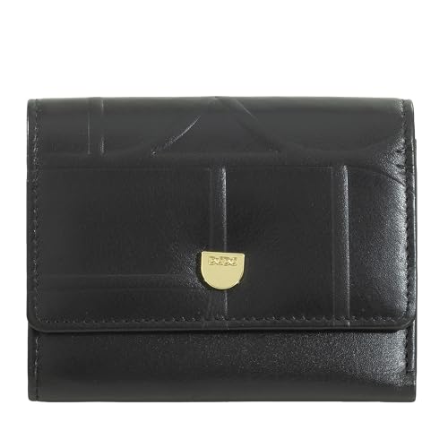 DUDU Damenportemonnaie Klein RFID aus Echtem Bedrucktem Leder, Geldbörse mit Reißverschlussfach – Elegant, Kompakt für die Handtasche, Perfekt für Karten und Münzen Black_Nude von DuDu