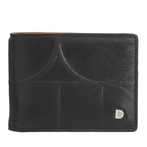 DUDU Portafoglio da Uomo in Pelle Stampata Con Clip Fermasoldi, Piccolo Portafogli Sottile Compatto Con Protezione RFID - Porta Carte di Credito e Zip Posteriore Black_orange von DuDu