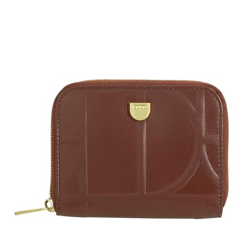 DUDU Portamonete Uomo Donna Piccolo Tascabile in Pelle Stampata Con Cerniera, Tasche Porta Tessere - Portafoglio Piccolo Compatto Chocolate_Lilac von DuDu