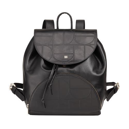 DUDU Zaino Donna in Morbida Pelle Con Coulisse – Zainetto Elegante, Spazioso e Regolabile per l'Uso Quotidiano Black_Nude von DuDu