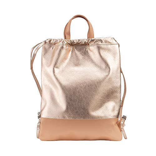 DuDu Beutel-Rucksack aus Leder für Damen Sportlich-moderner Look Beutel-Tasche mit Kordelzug und dünnen Tragegurten aus Leder Ballerina von DuDu