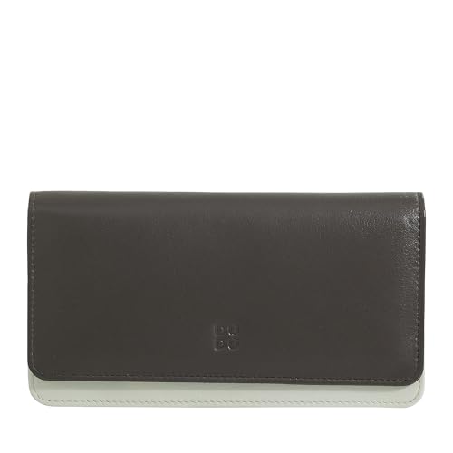 DUDU Mehrfarbige Kuvert - Brieftasche RFID in Leder Coffee Brown von DuDu