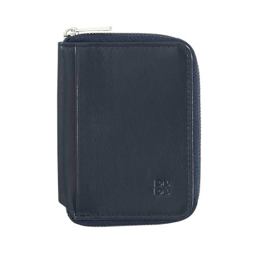 DuDu Portafoglio Uomo Piccolo Pelle Morbida Con Zip, Portafoglio Mini Ultra Compatto Con Cerniera, Porta Banconote, Porta Carte e Tessere Navy von DuDu