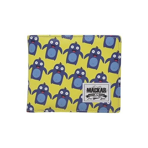 Herrengeldbörse mit Münzfach – Kompakte Geldbörse mit Kartenfächern, Doppelfach für Banknoten und transparentes Fenster – innen beige, außen mit gemustertem Aufdruck, mehrfarbig, L, Modern von DuDu