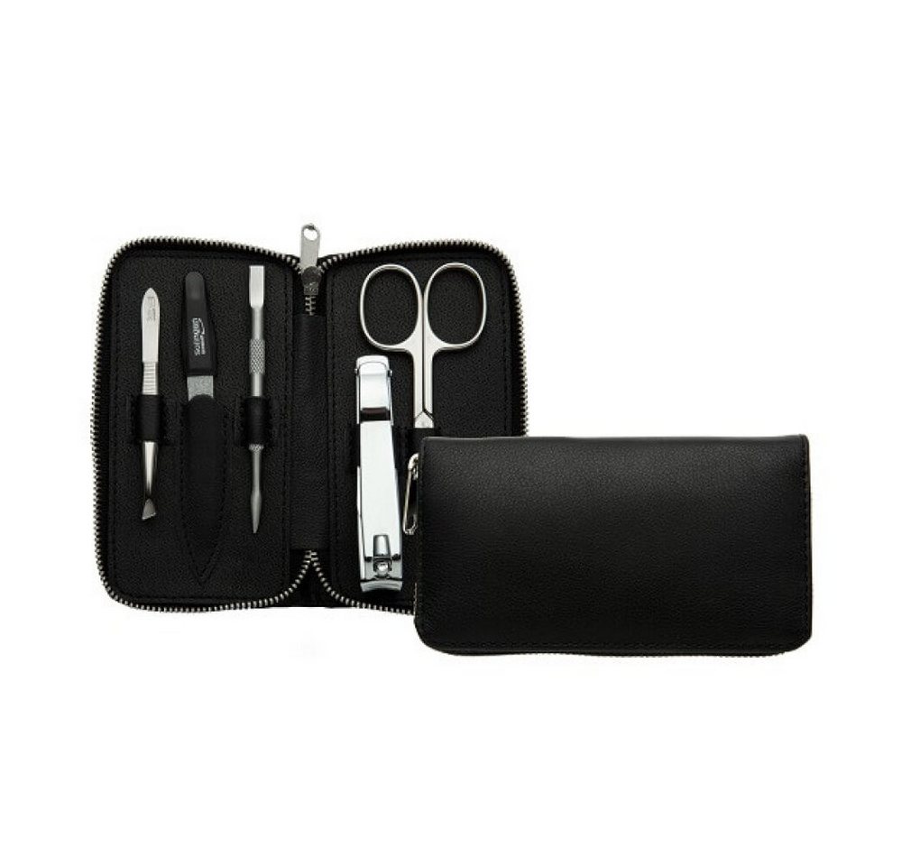 DuKaS Nageldesign Zubehör Schwarzes Maniküreset für Männer Zipper 6 Stück Premium Line von DuKaS