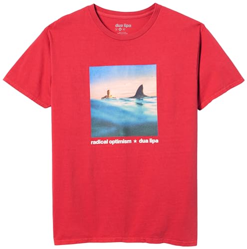 Sony Album Cover T-Shirt, Rot/Ausflug, einfarbig (Getaway Solids), XXL von Dua Lipa