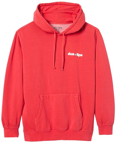 Dua Lipa Unisex Official Merch Radical Optimism Tracklist Hoodie Kapuzenpullover, rot, L von Dua Lipa