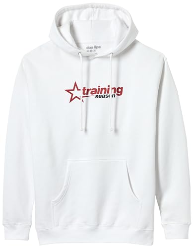 Dua Lipa Unisex Offizieller Merch Trainingssaison Hoodie Kapuzenpullover, Weiss/opulenter Garten, X-Large von Dua Lipa