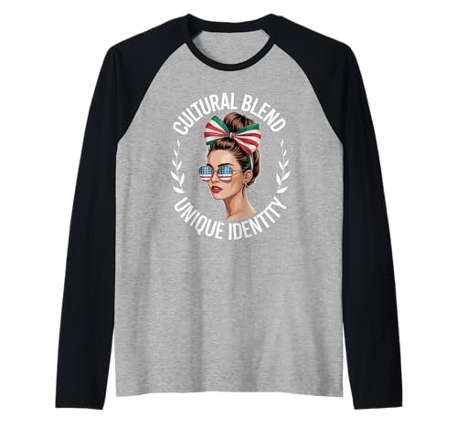 Latino Identität Doppelkultur Familie Wurzeln Humor Frauen Männer Raglan von Dual Heritage Latina Culture Identity Sunglasses