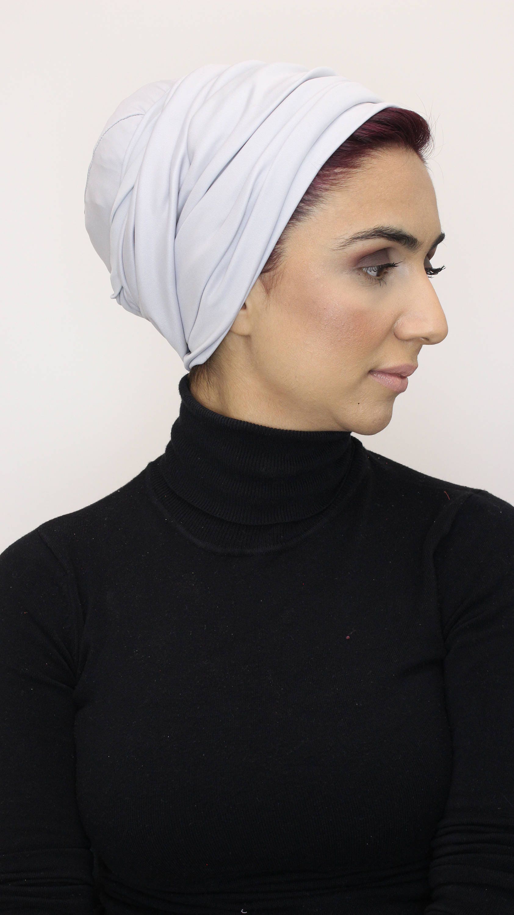 Bereit Tragen Slip-On Kopf-Wrap - Hellgrau Bereit Tragen Slip-On Kopf-Wrap - Hellgrau von DubaiTurban