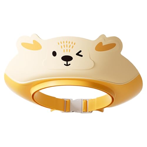 Dubbulon Baby Haarwaschhut, Babybad Duschhut - Verstellbarer Shampoo -Kopf Visor Cartoon Ohrschutz Duschhut,Kinder duschen Accessoires für und Mädchen Haarwaschschutz von Dubbulon