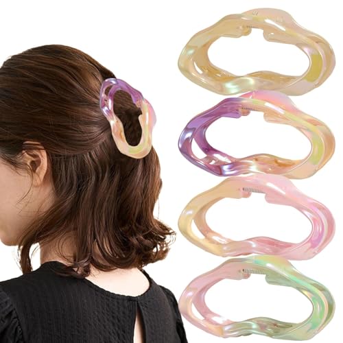 Dubbulon Haarklammern für Damen | Starke Haarklammern in Wolkenform - 4 Stück Barrettes mit festem Halt für Mädchen mit kurzen mittellangen glatten lockigen Haaren geeignet für Styling Party Hochzeit von Dubbulon