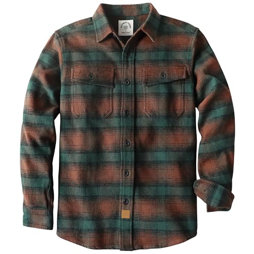 Dubinik® 13oz Extra Schwe Flanellhemd Herren Overshirt HemdHerren Langarm Dicke Warmes Baumwolle Button Down Hemdenjacke von Dubinik