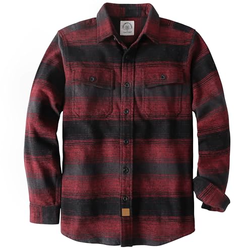 Dubinik® 13oz Extra Schwe Flanellhemd Herren Overshirt HemdHerren Langarm Dicke Warmes Baumwolle Button Down Hemdenjacke von Dubinik