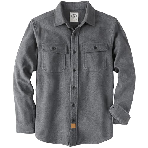 Dubinik® 13oz Extra Schwe Flanellhemd Herren Overshirt HemdHerren Langarm Dicke Warmes Baumwolle Button Down Hemdenjacke von Dubinik