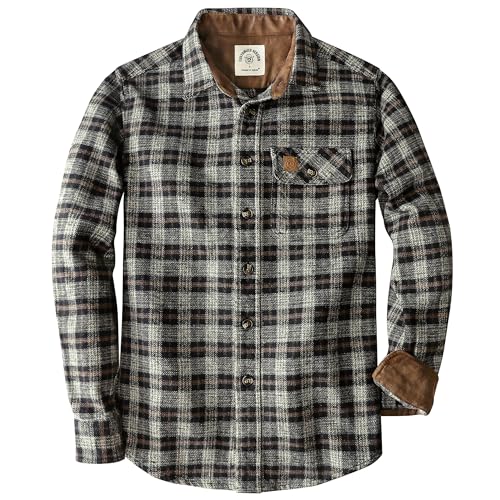 Dubinik® 13oz Super Schweres Flanellhemd Herren Hemd Langarm Kariert Warmes Casual Baumwolle Schwer Button Down von Dubinik