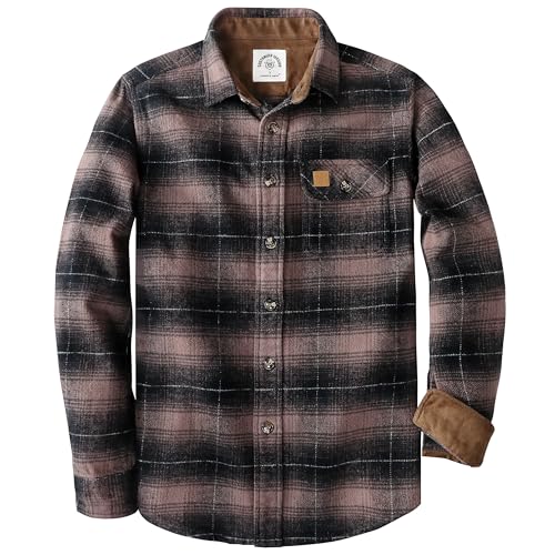 Dubinik® 13oz Super Schweres Flanellhemd Herren Hemd Langarm Kariert Warmes Casual Baumwolle Schwer Button Down von Dubinik