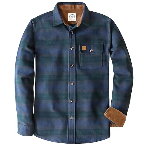 Dubinik® 13oz Super Schweres Flanellhemd Herren Hemd Langarm Kariert Warmes Casual Baumwolle Schwer Button Down von Dubinik