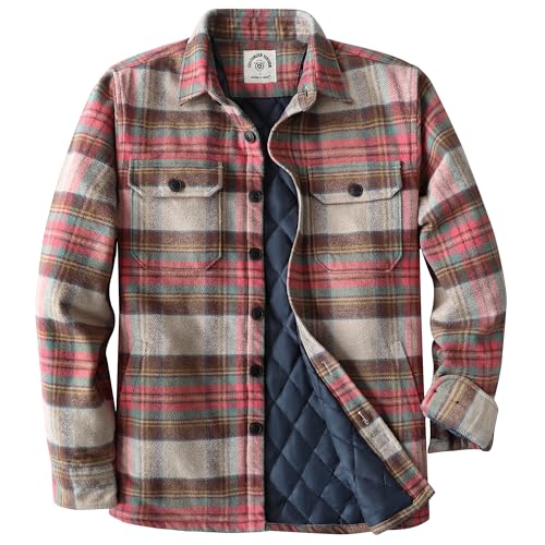 Dubinik® Flanell Jacke Herren Lightweight Baumwolle Coats Jacke Kariert Weich Casual Langarm Button Warm Gefüttert von Dubinik