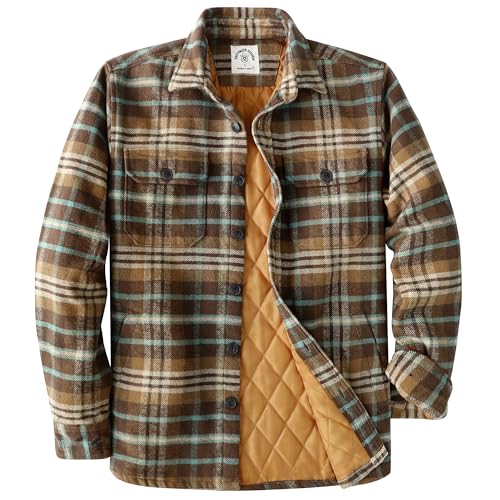 Dubinik® Flanell Jacke Herren Lightweight Baumwolle Coats Jacke Kariert Weich Casual Langarm Button Warm Gefüttert von Dubinik