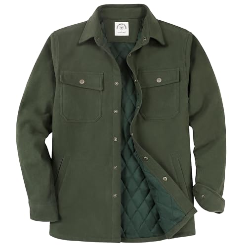 Dubinik® Flanell Jacke Herren Overshirt Lightweight Kariert Druckknöpfe Warm Gefüttert Weich Casual 2 Brusttasche von Dubinik