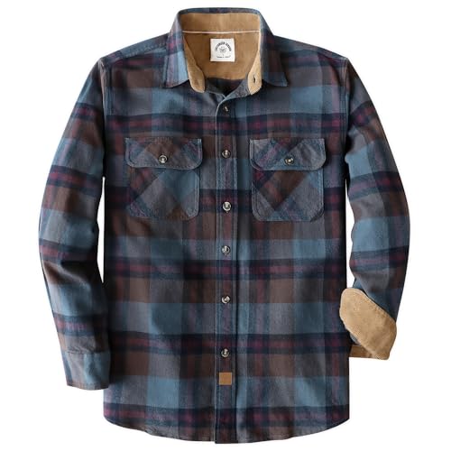 Dubinik® Flanellhemd Herren Button Down Kariert Baumwollhemd Freizeithemd Hemd Herren Langarm mit Zwei Brusttasche von Dubinik