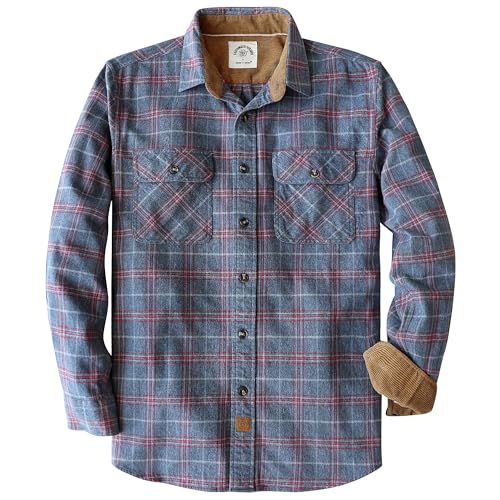 Dubinik® Flanellhemd Herren Button Down Kariert Baumwollhemd Freizeithemd Hemd Herren Langarm mit Zwei Brusttasche von Dubinik